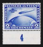 1930 Zeppelin Sth America flight 2RM, wmk vertical, variety 'moon over Zeppelin'.