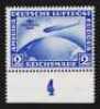 1930 Zeppelin Sth America flight 2RM, wmk vertical, variety 'moon over Zeppelin'.