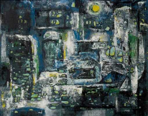 MARIAN HUTTNER GRUNBAUM (1894-2000) OIL ON CANVAS BOARD
