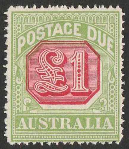 1913-23 Bicolour &pound;1 scarlet & pale green wmk crown double-lined A