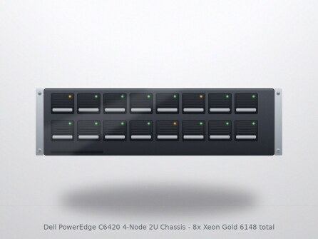 Dell PowerEdge C6420 4-Node 2U Chassis - 8x Xeon Gold 6148 total