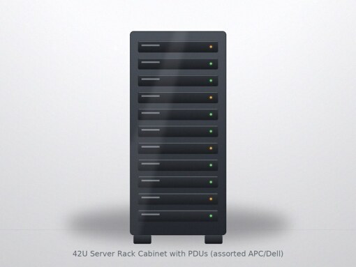 42U Server Rack Cabinet with PDUs (assorted APC/Dell)