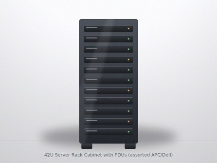 42U Server Rack Cabinet with PDUs (assorted APC/Dell)