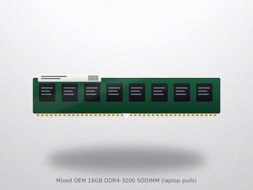 3500 x Mixed OEM 16GB DDR4-3200 SODIMM (laptop pulls)