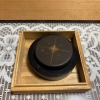 Vermilion Ink Lacquer Seal Case, Made in 1972, Gold Star Pattern - 3