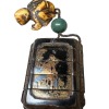 Edo Period Makie Five-Case Inro with Netsuke, Accompanied by a Wooden Box, 58g