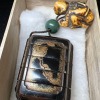 Edo Period Makie Five-Case Inro with Netsuke, Accompanied by a Wooden Box, 58g - 3