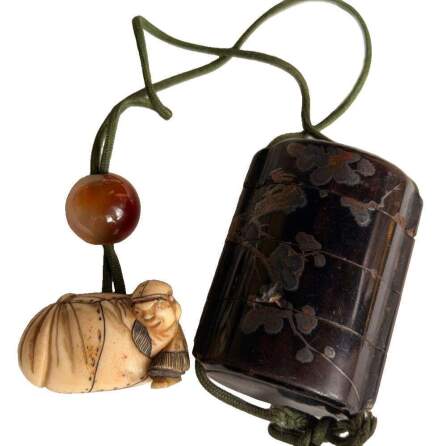 Inro with Signature and Netsuke