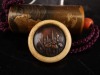 Round-shaped inro with gold maki-e decoration of waves and plovers, interior with nashiji finish, - 4
