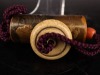Round-shaped inro with gold maki-e decoration of waves and plovers, interior with nashiji finish, - 5