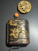 Dragon and Lion Inro with Maki-e and Netsuke, Antique - 3