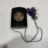 Inro by Nishiyama Sho, Black Lacquer Style, with Cord and Tokugawa Aoi Crest. - 2