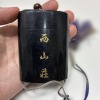 Inro by Nishiyama Sho, Black Lacquer Style, with Cord and Tokugawa Aoi Crest. - 3