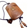 Wooden Carved Inro, Tea Color, with Purple Cord