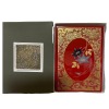 Preserved Item: Retro Lacquer Painting with Floral Pattern, Address Book, Paisley Design, Gold