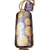 Wooden Inro with Maki-e Sixteen-Petal Chrysanthemum Design, 51g