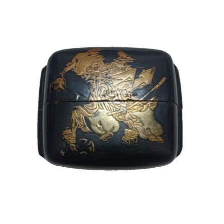 Maki-e Inro, Black Lacquer, Taira no Tadamori Abura no Bozu, Kyo Inro, Mid-Edo Period
