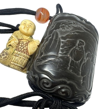Edo Period, Stacked Black Inro, 71 grams