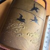 Antique Carving of Swallows and Waves Inro - 4