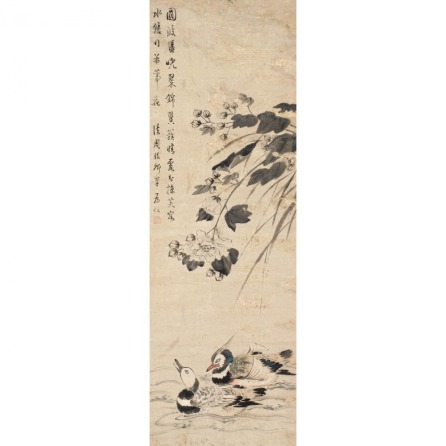 PLUM BLOSSOMS AND HIBISCUS
